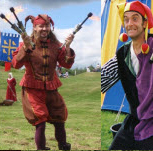 Fire juggling jester