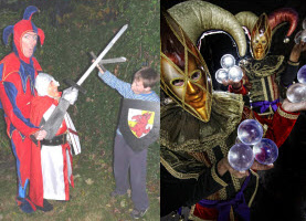 Swordfighting contact juggling jesters
